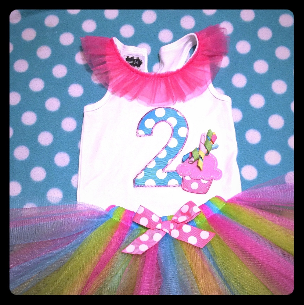 MudPie 2 years old bday outfit/tutu
